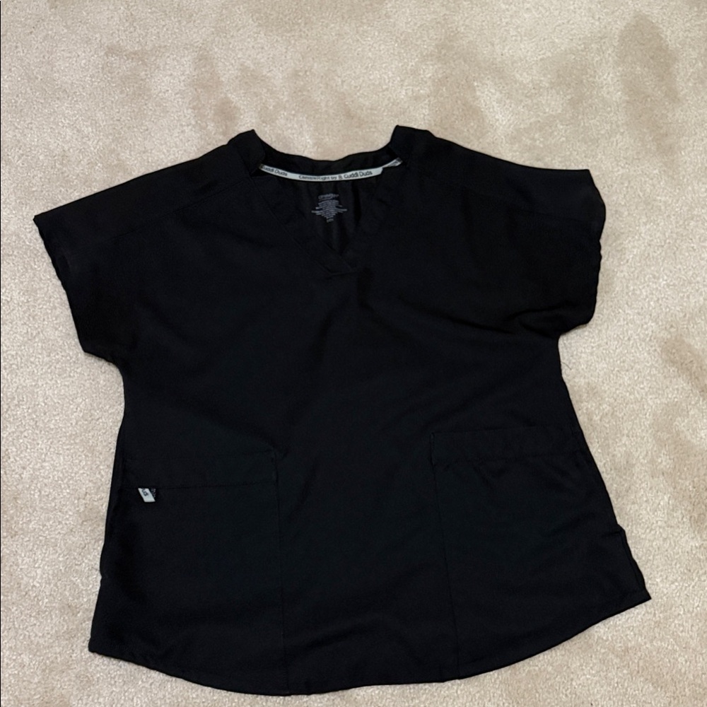 Black V-Neck Scrub Top